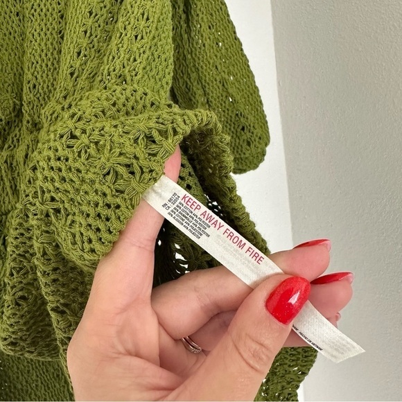 Free People Ryan Knit Crochet Romper Green One Piece Size XS Women’s Collared - Picture 10 of 11